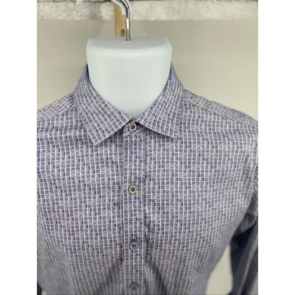 Robert Graham Classic Fit Button Down Shirt Men’s Small Blue Paisley Flip Cuff